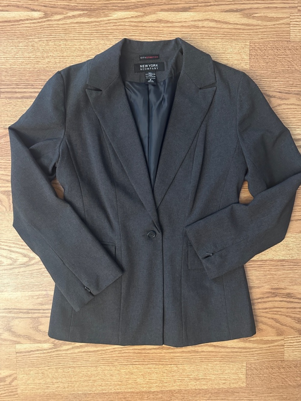 New York & Company Dark Charcoal Tailored Women's Blazer